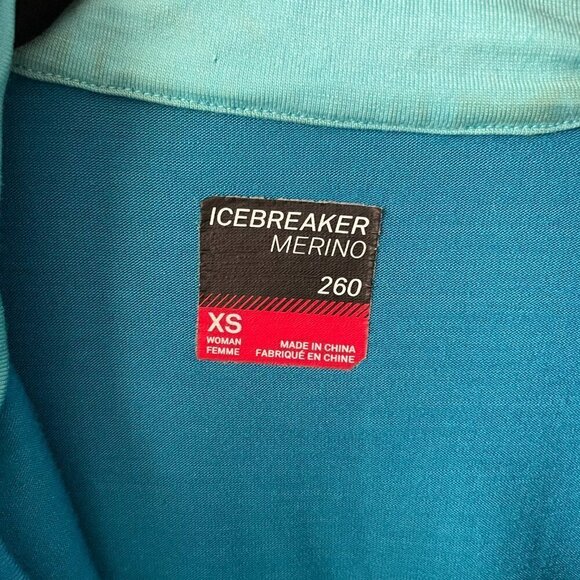 Icebreaker Merino 260 Zone Long Sleeve 1/2 Zip Ski Baselayer Shirt Blue XS - Picture 6 of 7